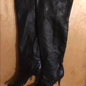 1980s Vintage Thigh High Leather Boots